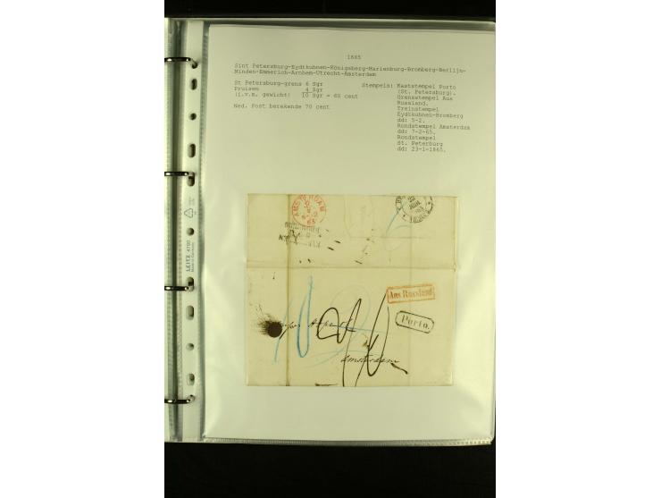 1587/1860, umfangreiche Sammlung Transitpost mit ca. 245 Briefen, Schwerpunkt bei der Post aus Belgien, Holland, Russland und
