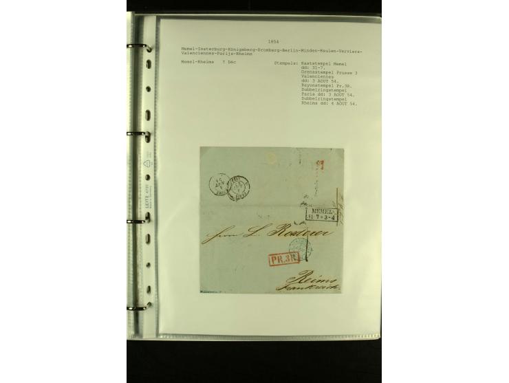 1587/1860, umfangreiche Sammlung Transitpost mit ca. 245 Briefen, Schwerpunkt bei der Post aus Belgien, Holland, Russland und