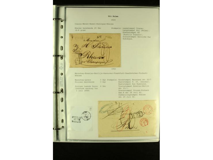 1587/1860, umfangreiche Sammlung Transitpost mit ca. 245 Briefen, Schwerpunkt bei der Post aus Belgien, Holland, Russland und