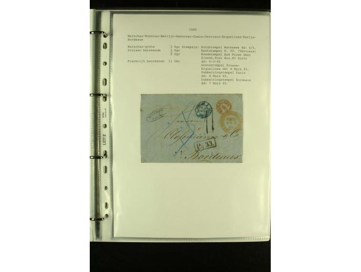 1587/1860, umfangreiche Sammlung Transitpost mit ca. 245 Briefen, Schwerpunkt bei der Post aus Belgien, Holland, Russland und