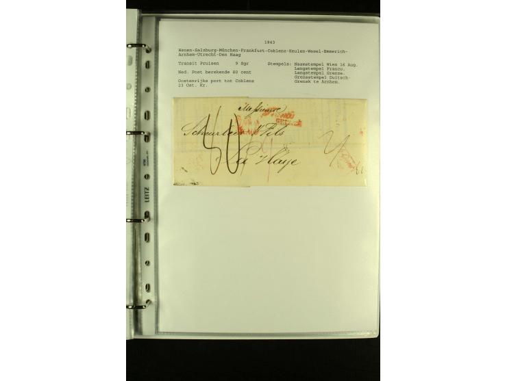 1587/1860, umfangreiche Sammlung Transitpost mit ca. 245 Briefen, Schwerpunkt bei der Post aus Belgien, Holland, Russland und
