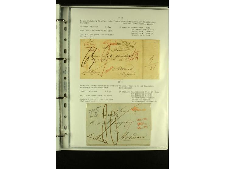 1587/1860, umfangreiche Sammlung Transitpost mit ca. 245 Briefen, Schwerpunkt bei der Post aus Belgien, Holland, Russland und
