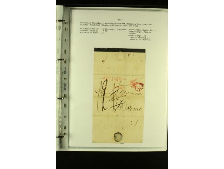 1587/1860, umfangreiche Sammlung Transitpost mit ca. 245 Briefen, Schwerpunkt bei der Post aus Belgien, Holland, Russland und