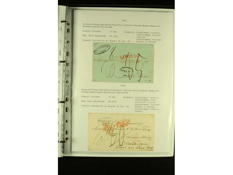 1587/1860, umfangreiche Sammlung Transitpost mit ca. 245 Briefen, Schwerpunkt bei der Post aus Belgien, Holland, Russland und