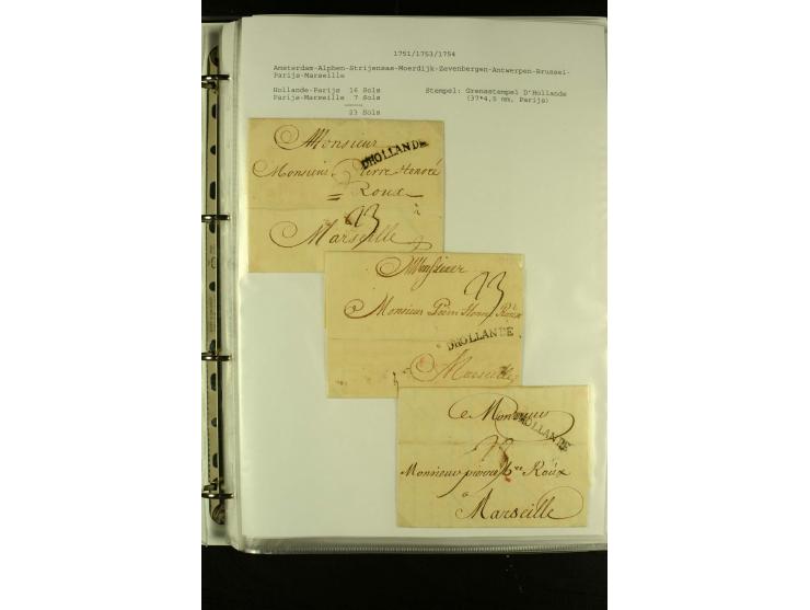 1587/1860, umfangreiche Sammlung Transitpost mit ca. 245 Briefen, Schwerpunkt bei der Post aus Belgien, Holland, Russland und