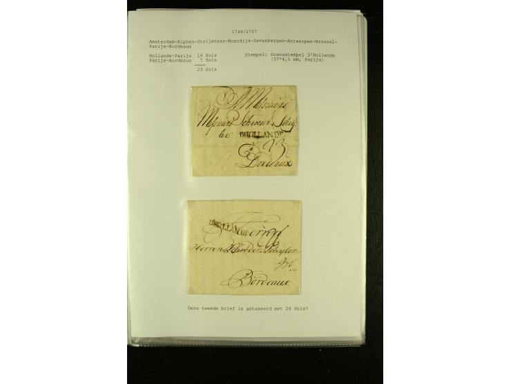 1587/1860, umfangreiche Sammlung Transitpost mit ca. 245 Briefen, Schwerpunkt bei der Post aus Belgien, Holland, Russland und