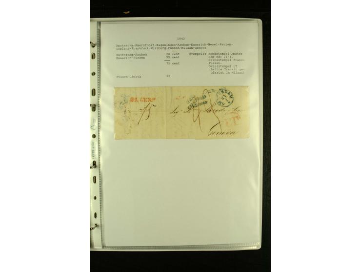1587/1860, umfangreiche Sammlung Transitpost mit ca. 245 Briefen, Schwerpunkt bei der Post aus Belgien, Holland, Russland und
