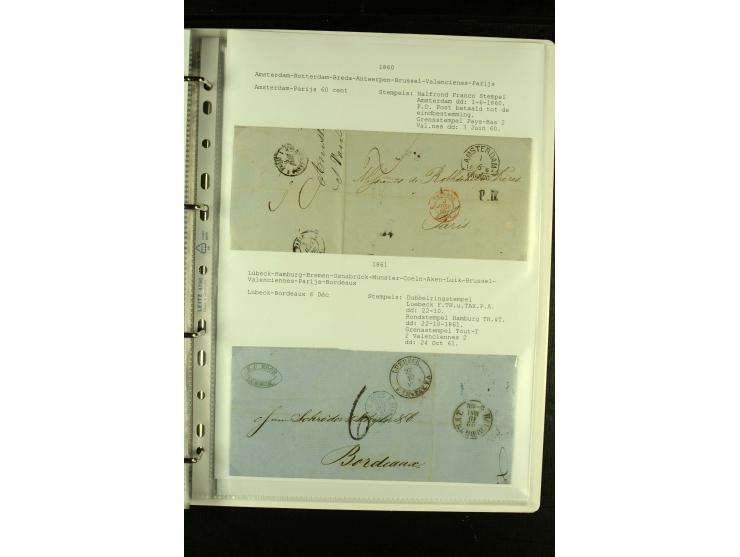 1587/1860, umfangreiche Sammlung Transitpost mit ca. 245 Briefen, Schwerpunkt bei der Post aus Belgien, Holland, Russland und