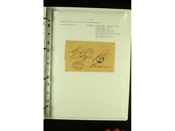 1587/1860, umfangreiche Sammlung Transitpost mit ca. 245 Briefen, Schwerpunkt bei der Post aus Belgien, Holland, Russland und