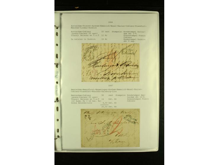 1587/1860, umfangreiche Sammlung Transitpost mit ca. 245 Briefen, Schwerpunkt bei der Post aus Belgien, Holland, Russland und