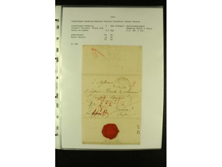 1587/1860, umfangreiche Sammlung Transitpost mit ca. 245 Briefen, Schwerpunkt bei der Post aus Belgien, Holland, Russland und