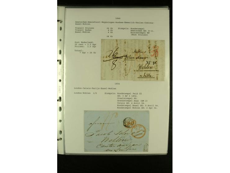 1587/1860, umfangreiche Sammlung Transitpost mit ca. 245 Briefen, Schwerpunkt bei der Post aus Belgien, Holland, Russland und