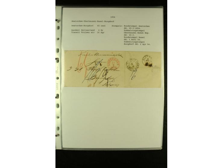 1587/1860, umfangreiche Sammlung Transitpost mit ca. 245 Briefen, Schwerpunkt bei der Post aus Belgien, Holland, Russland und
