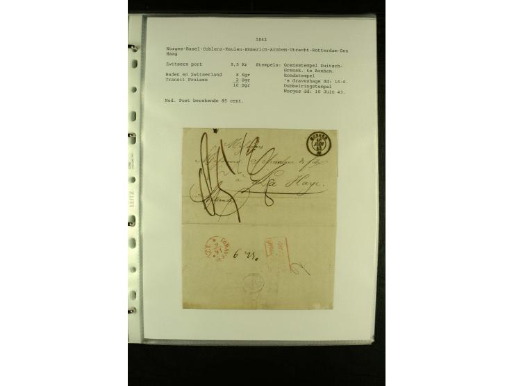 1587/1860, umfangreiche Sammlung Transitpost mit ca. 245 Briefen, Schwerpunkt bei der Post aus Belgien, Holland, Russland und