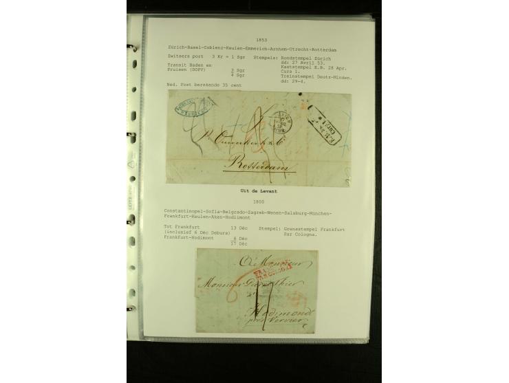 1587/1860, umfangreiche Sammlung Transitpost mit ca. 245 Briefen, Schwerpunkt bei der Post aus Belgien, Holland, Russland und