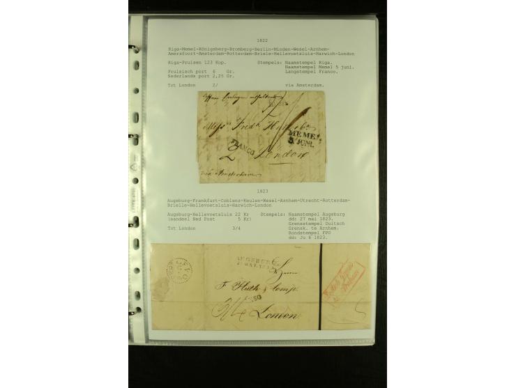 1587/1860, umfangreiche Sammlung Transitpost mit ca. 245 Briefen, Schwerpunkt bei der Post aus Belgien, Holland, Russland und