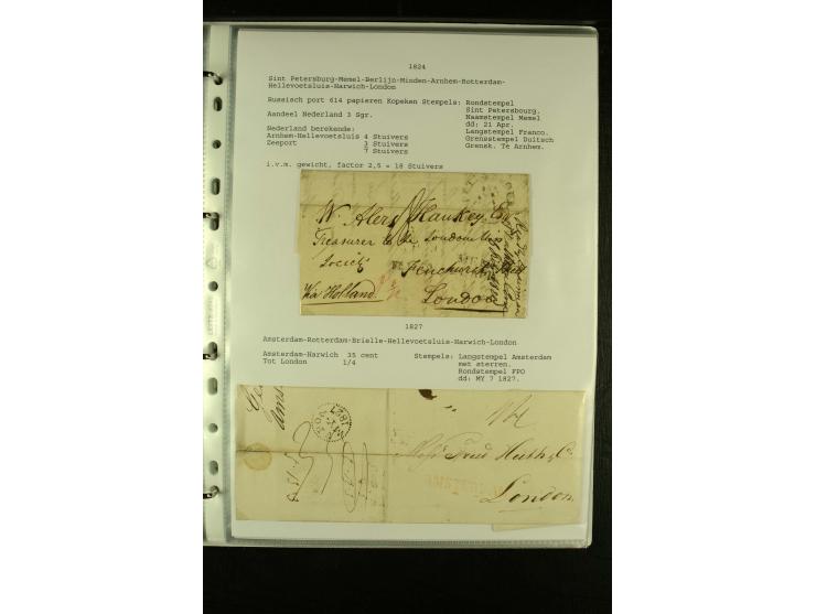 1587/1860, umfangreiche Sammlung Transitpost mit ca. 245 Briefen, Schwerpunkt bei der Post aus Belgien, Holland, Russland und
