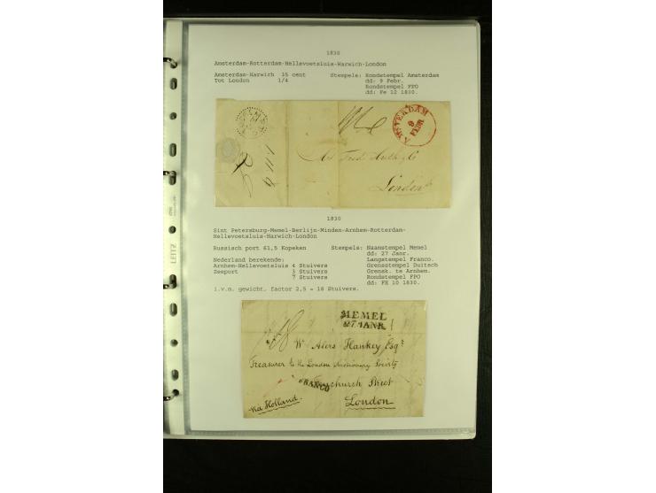 1587/1860, umfangreiche Sammlung Transitpost mit ca. 245 Briefen, Schwerpunkt bei der Post aus Belgien, Holland, Russland und