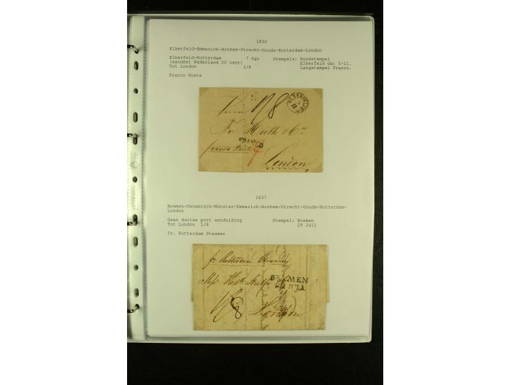 1587/1860, umfangreiche Sammlung Transitpost mit ca. 245 Briefen, Schwerpunkt bei der Post aus Belgien, Holland, Russland und