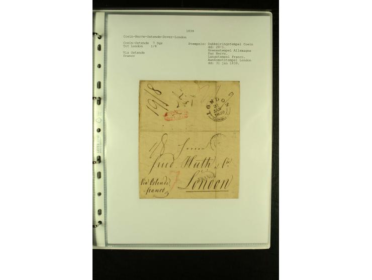 1587/1860, umfangreiche Sammlung Transitpost mit ca. 245 Briefen, Schwerpunkt bei der Post aus Belgien, Holland, Russland und