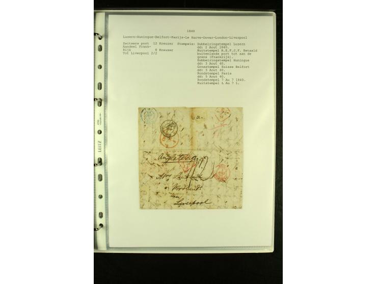 1587/1860, umfangreiche Sammlung Transitpost mit ca. 245 Briefen, Schwerpunkt bei der Post aus Belgien, Holland, Russland und