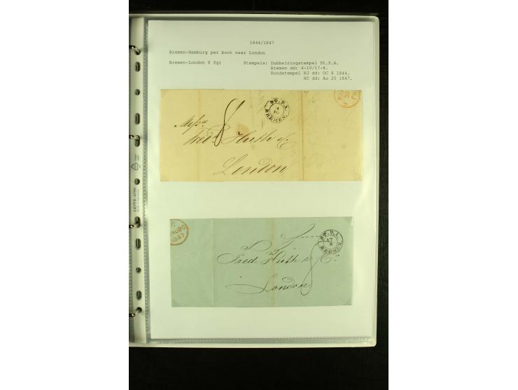 1587/1860, umfangreiche Sammlung Transitpost mit ca. 245 Briefen, Schwerpunkt bei der Post aus Belgien, Holland, Russland und