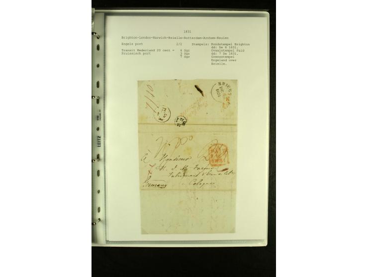 1587/1860, umfangreiche Sammlung Transitpost mit ca. 245 Briefen, Schwerpunkt bei der Post aus Belgien, Holland, Russland und