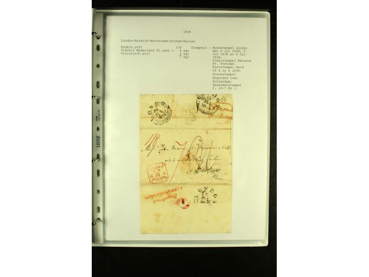 1587/1860, umfangreiche Sammlung Transitpost mit ca. 245 Briefen, Schwerpunkt bei der Post aus Belgien, Holland, Russland und