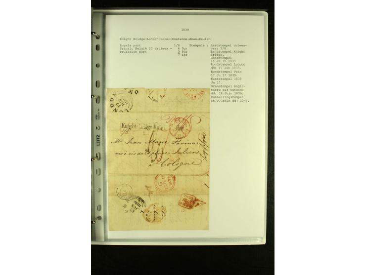 1587/1860, umfangreiche Sammlung Transitpost mit ca. 245 Briefen, Schwerpunkt bei der Post aus Belgien, Holland, Russland und