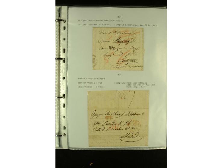 1587/1860, umfangreiche Sammlung Transitpost mit ca. 245 Briefen, Schwerpunkt bei der Post aus Belgien, Holland, Russland und