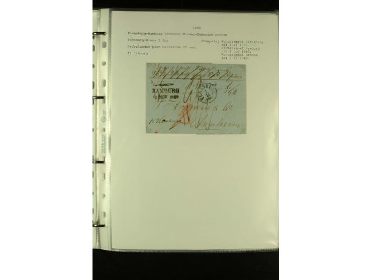 1587/1860, umfangreiche Sammlung Transitpost mit ca. 245 Briefen, Schwerpunkt bei der Post aus Belgien, Holland, Russland und