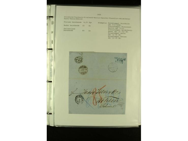 1587/1860, umfangreiche Sammlung Transitpost mit ca. 245 Briefen, Schwerpunkt bei der Post aus Belgien, Holland, Russland und