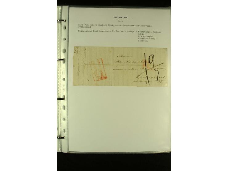 1587/1860, umfangreiche Sammlung Transitpost mit ca. 245 Briefen, Schwerpunkt bei der Post aus Belgien, Holland, Russland und