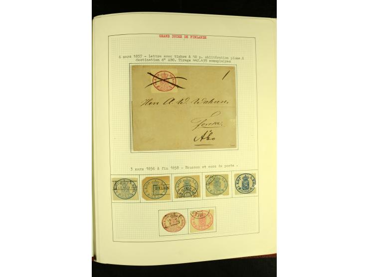 Finnland und Norwegen: 1857/1938, vorwiegend gestempelte Sammlung mit einigen Briefen und Ganzsachen, dabei u.a. Finnland Mi.