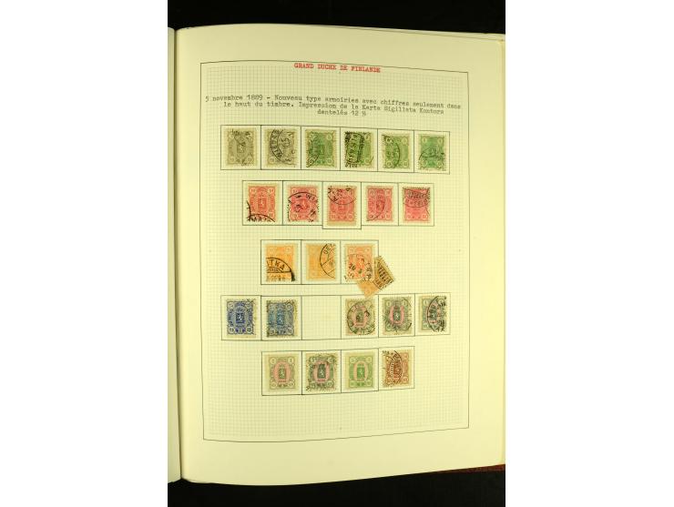 Finnland und Norwegen: 1857/1938, vorwiegend gestempelte Sammlung mit einigen Briefen und Ganzsachen, dabei u.a. Finnland Mi.