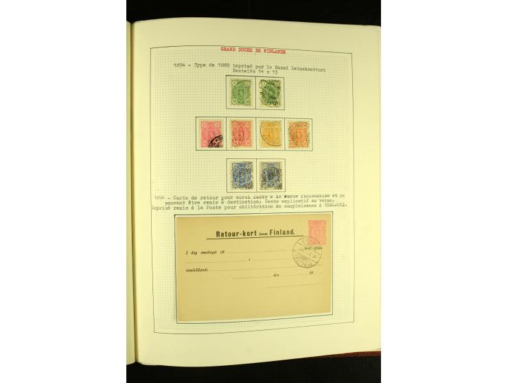 Finnland und Norwegen: 1857/1938, vorwiegend gestempelte Sammlung mit einigen Briefen und Ganzsachen, dabei u.a. Finnland Mi.