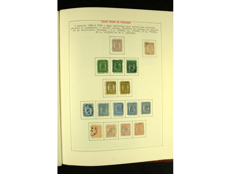 Finnland und Norwegen: 1857/1938, vorwiegend gestempelte Sammlung mit einigen Briefen und Ganzsachen, dabei u.a. Finnland Mi.