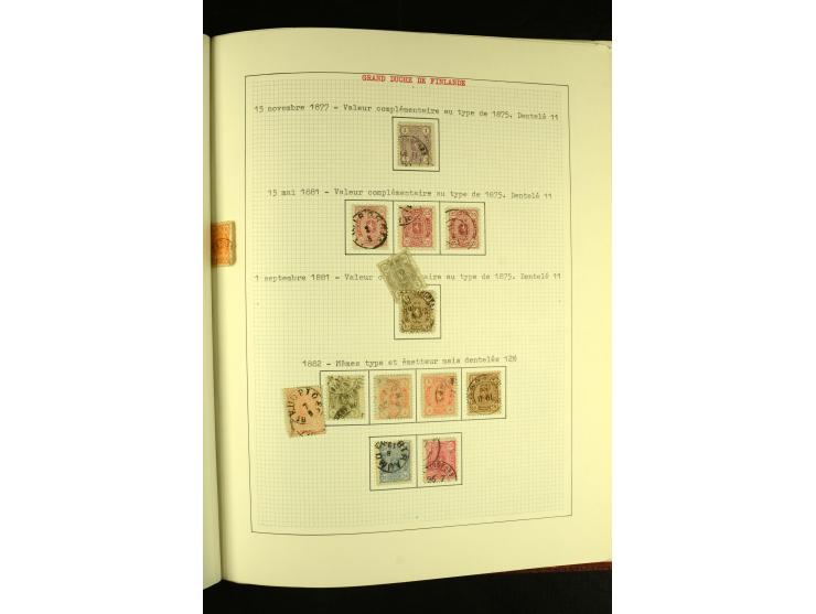 Finnland und Norwegen: 1857/1938, vorwiegend gestempelte Sammlung mit einigen Briefen und Ganzsachen, dabei u.a. Finnland Mi.
