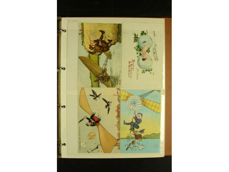 1909/1945, kleine Sammlung mit über 80 Motiv-Karten "Flugzeuge und Luftfahrt", dabei dekorative, meist farbige Abbildungen, Z
