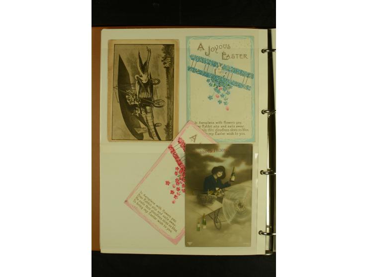 1909/1945, kleine Sammlung mit über 80 Motiv-Karten "Flugzeuge und Luftfahrt", dabei dekorative, meist farbige Abbildungen, Z
