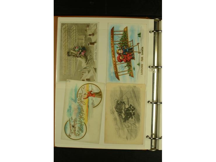 1909/1945, kleine Sammlung mit über 80 Motiv-Karten "Flugzeuge und Luftfahrt", dabei dekorative, meist farbige Abbildungen, Z