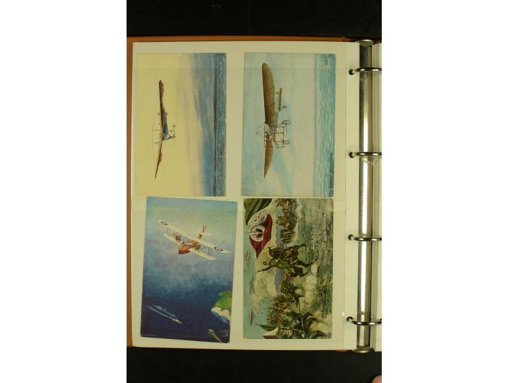 1909/1945, kleine Sammlung mit über 80 Motiv-Karten "Flugzeuge und Luftfahrt", dabei dekorative, meist farbige Abbildungen, Z