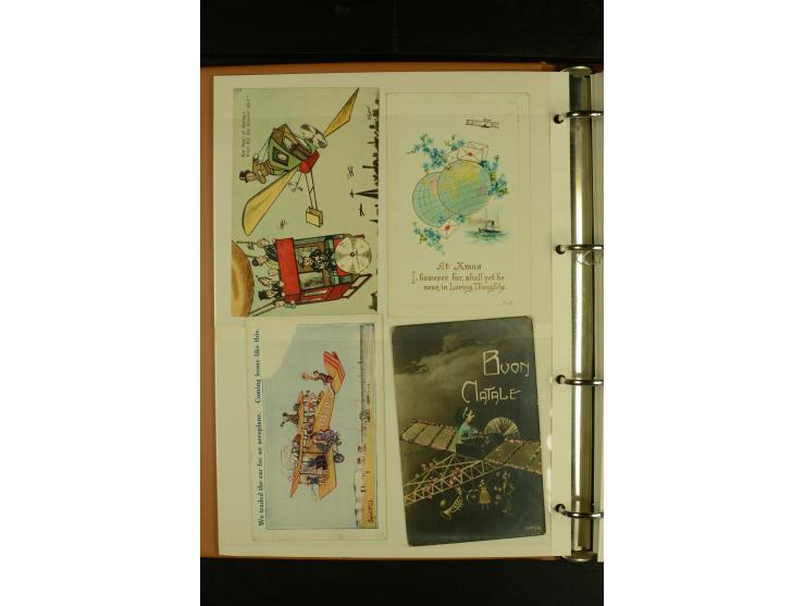 1909/1945, kleine Sammlung mit über 80 Motiv-Karten "Flugzeuge und Luftfahrt", dabei dekorative, meist farbige Abbildungen, Z