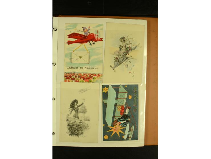 1909/1945, kleine Sammlung mit über 80 Motiv-Karten "Flugzeuge und Luftfahrt", dabei dekorative, meist farbige Abbildungen, Z