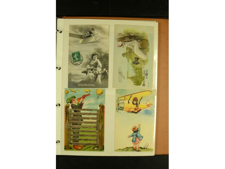 1909/1945, kleine Sammlung mit über 80 Motiv-Karten "Flugzeuge und Luftfahrt", dabei dekorative, meist farbige Abbildungen, Z