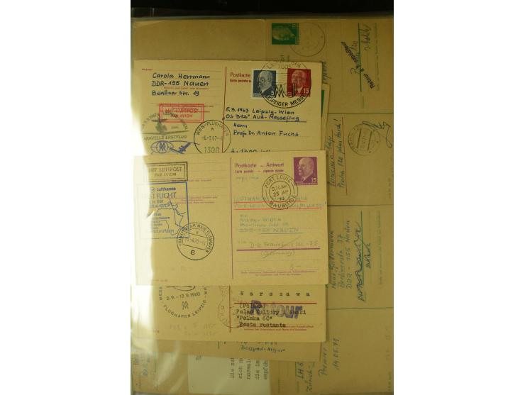 1910/1990, Berliner Flugpost und Flughafen-Stempel, interessante Sammlung mit alten Ansichtskarten, Flugpost- und Zeppelinpos