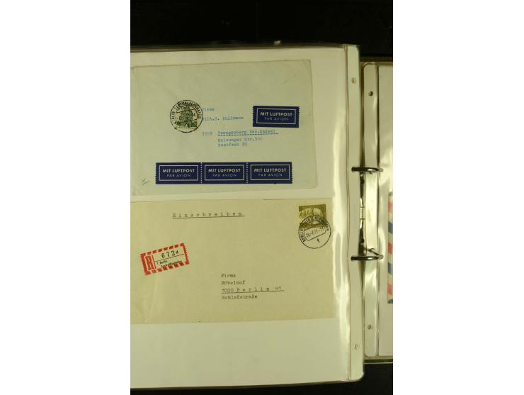 1910/1990, Berliner Flugpost und Flughafen-Stempel, interessante Sammlung mit alten Ansichtskarten, Flugpost- und Zeppelinpos