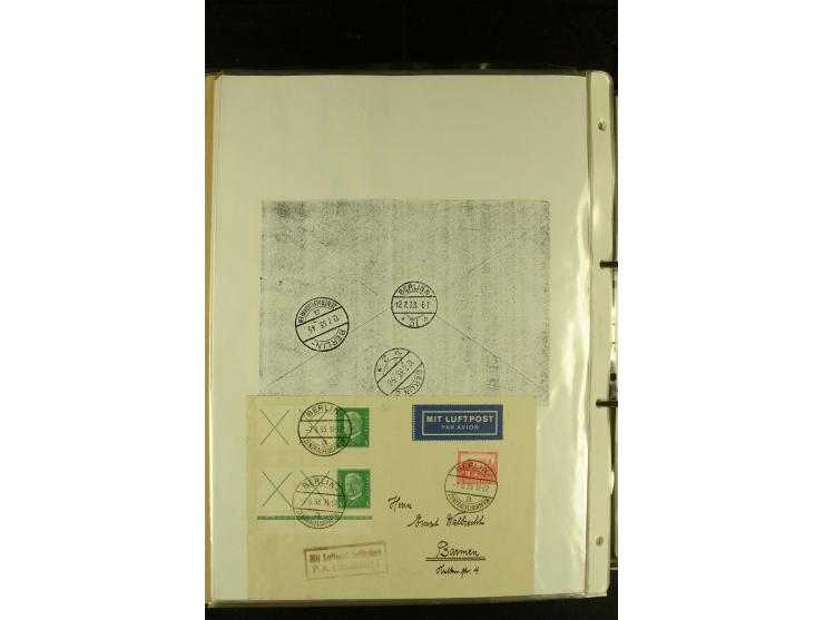 1910/1990, Berliner Flugpost und Flughafen-Stempel, interessante Sammlung mit alten Ansichtskarten, Flugpost- und Zeppelinpos