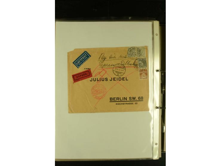1910/1990, Berliner Flugpost und Flughafen-Stempel, interessante Sammlung mit alten Ansichtskarten, Flugpost- und Zeppelinpos