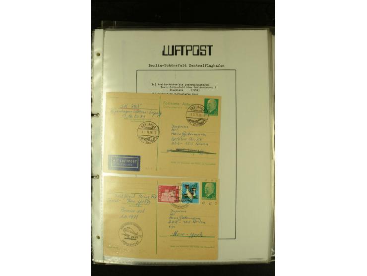 1910/1990, Berliner Flugpost und Flughafen-Stempel, interessante Sammlung mit alten Ansichtskarten, Flugpost- und Zeppelinpos